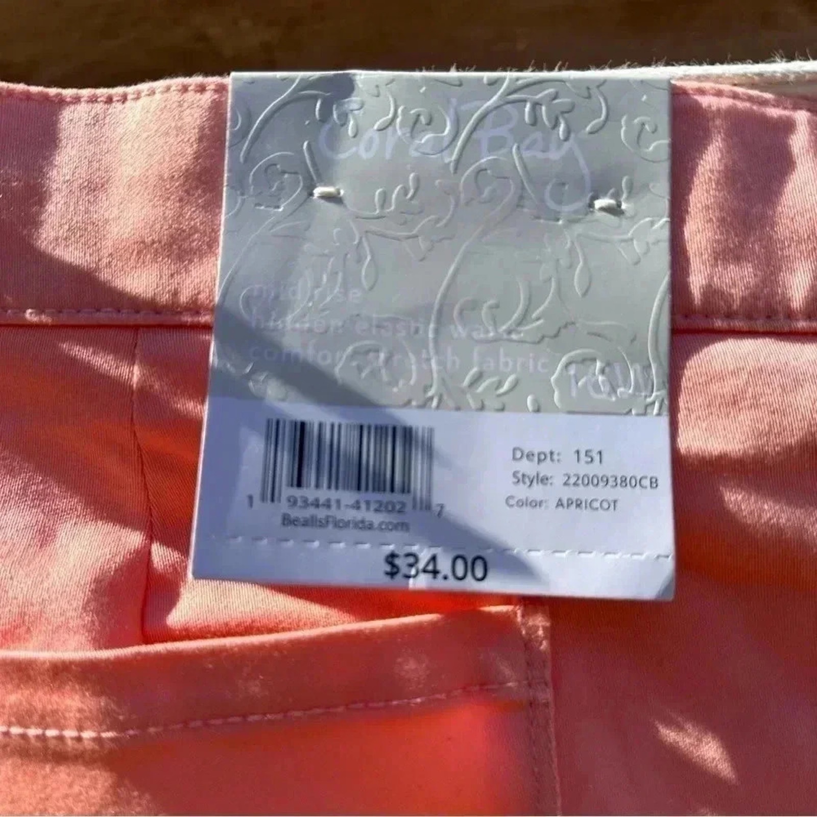 Coral Bay Womens Peach Capris Pockets Preppy Coastal Grandma Summer Plus Size — image 5 of 5
